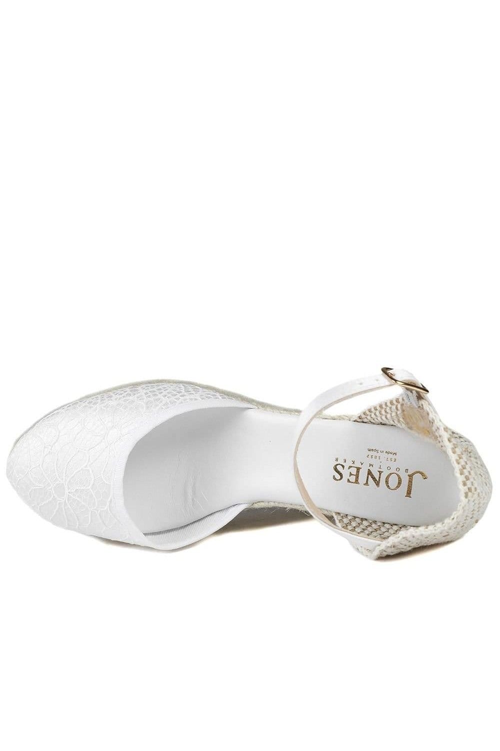 Jones Bootmaker Jones Bootmaker Women's Reign Leather Wedge Espadrilles in White - 4