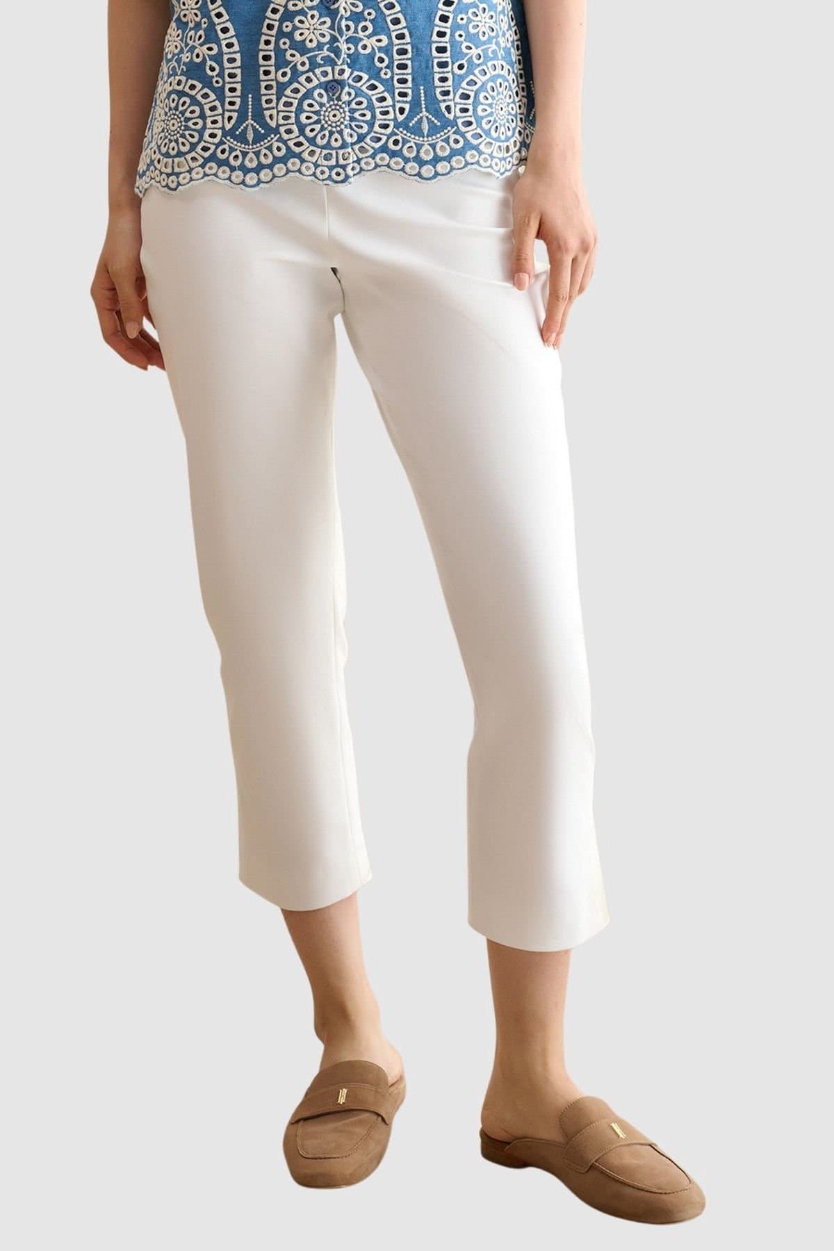 Hobbs London Hobbs London White Stretch Capri Pants