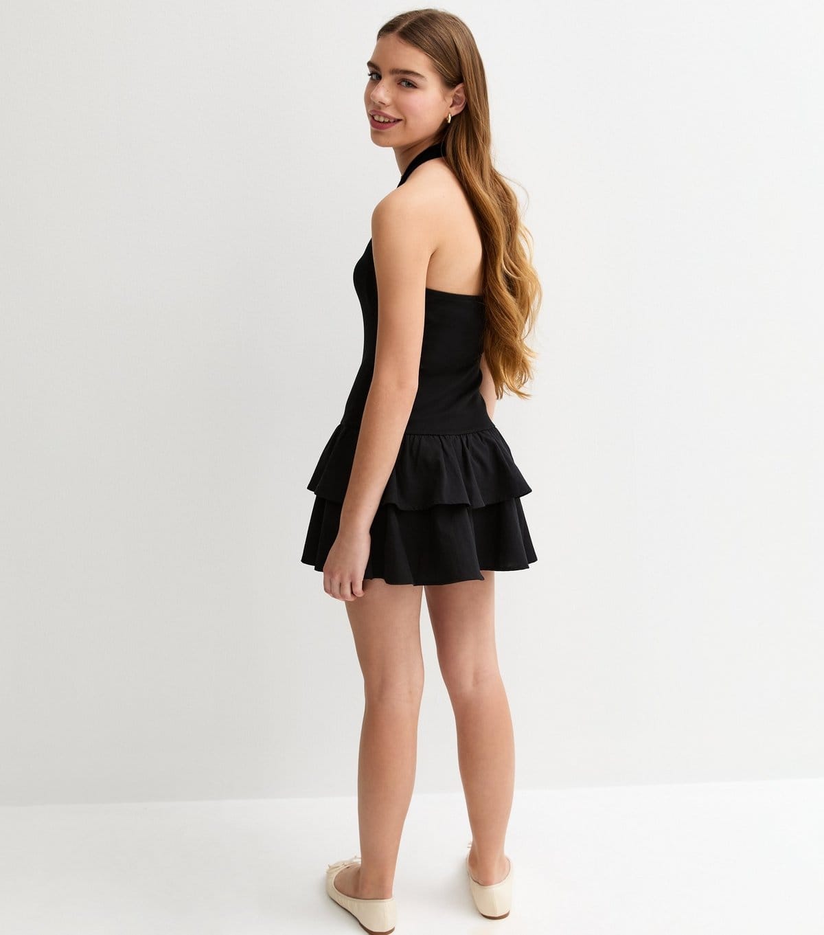 New Look Girls' Black Halter Neck Rara Dress New Look - 4