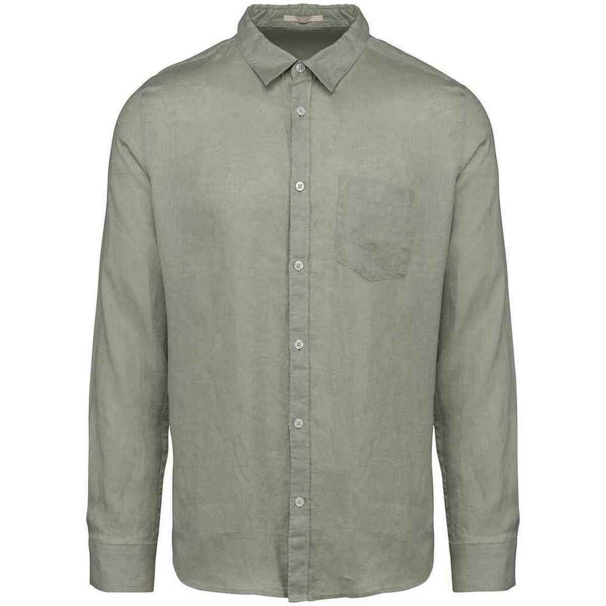Spasso Spasso Men's Linen Long-Sleeved Shirt in Light Green
