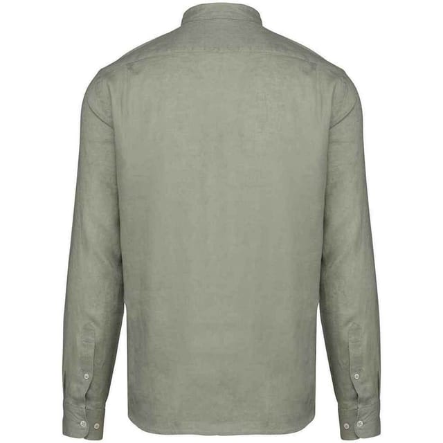 Spasso Spasso Men's Linen Long-Sleeved Shirt in Light Green - 2