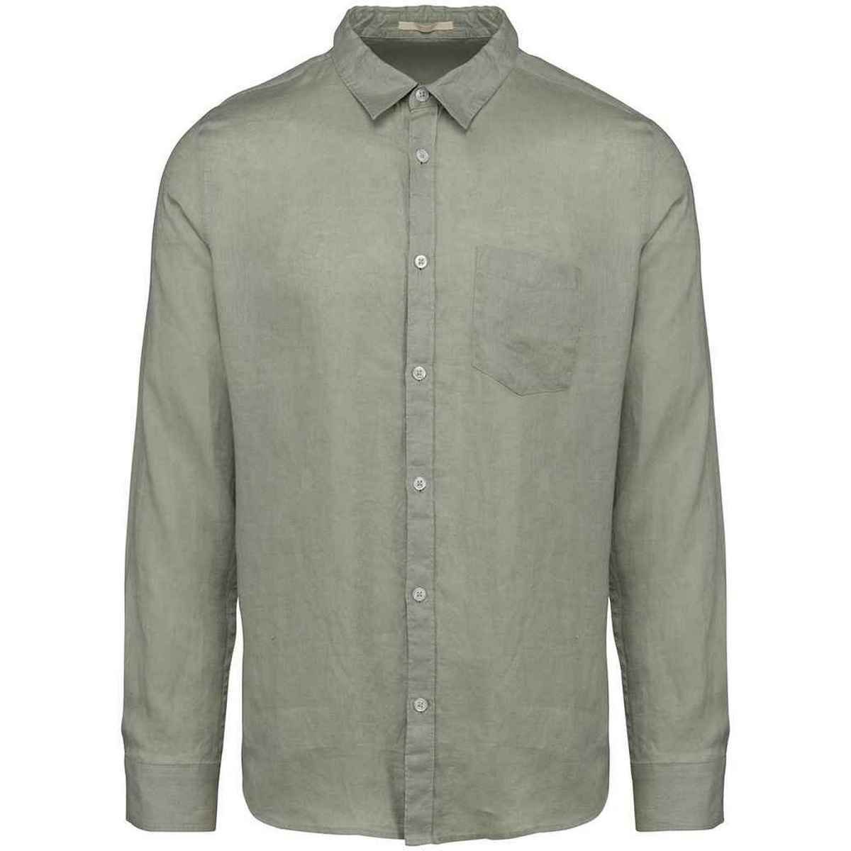 Spasso Spasso Men's Linen Long-Sleeved Shirt in Light Green - 3