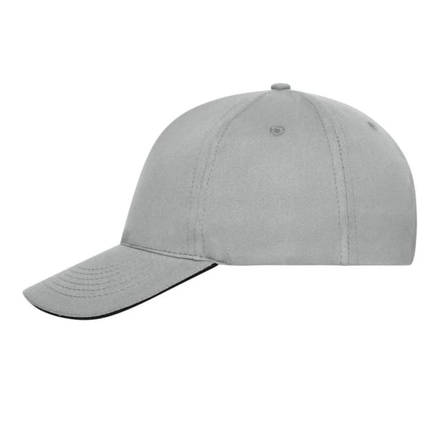 Myrtle Beach Myrtle Beach Men's 5 Panel Cotton Sandwich Peak Cap in Mid Grey - 3