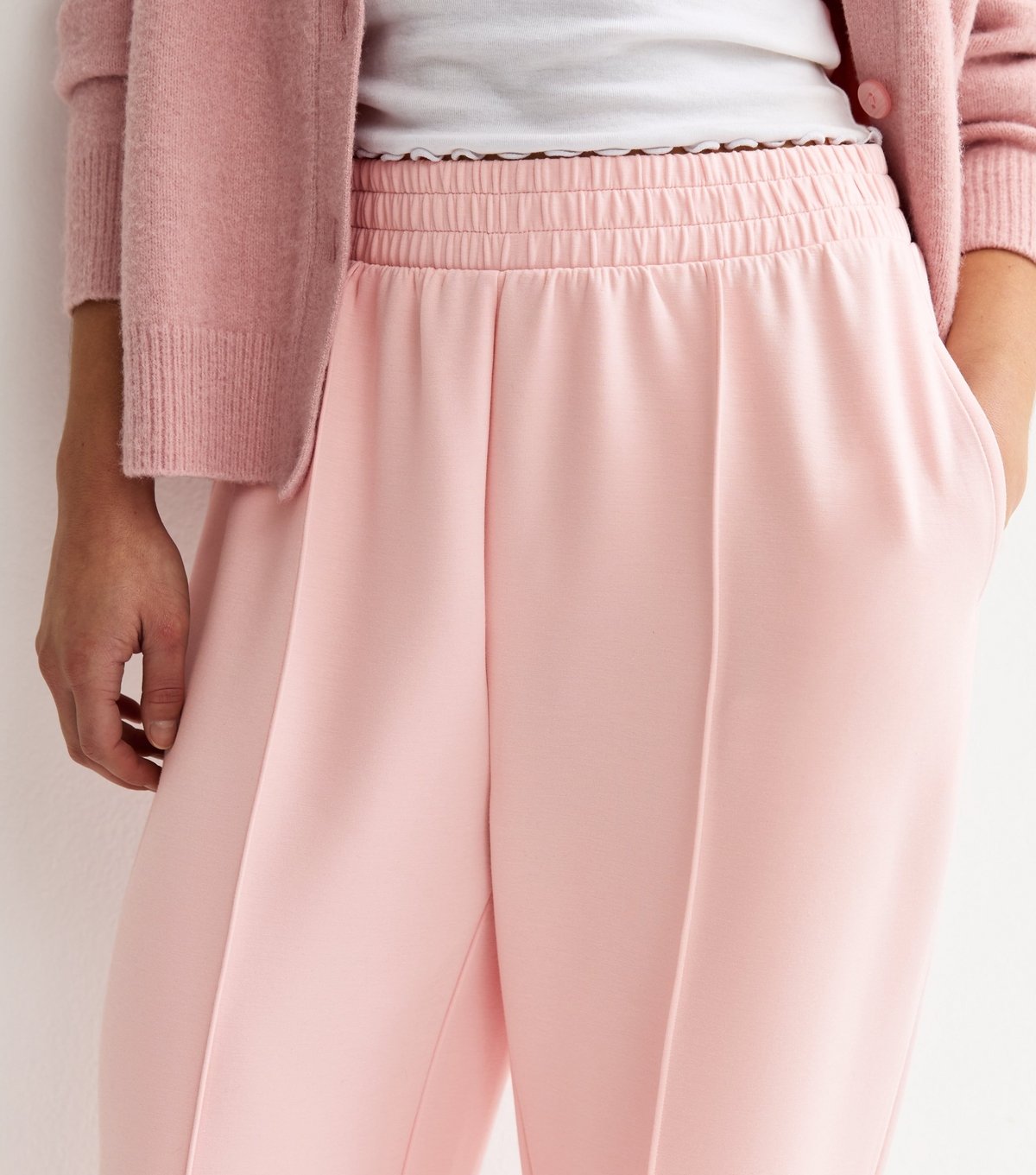 New Look Women's Petite Premium Light Pink Wide Leg Joggers New Look - 2