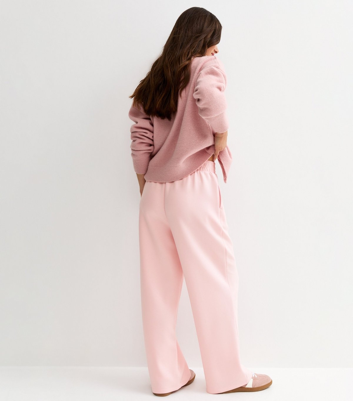 New Look Women's Petite Premium Light Pink Wide Leg Joggers New Look - 4