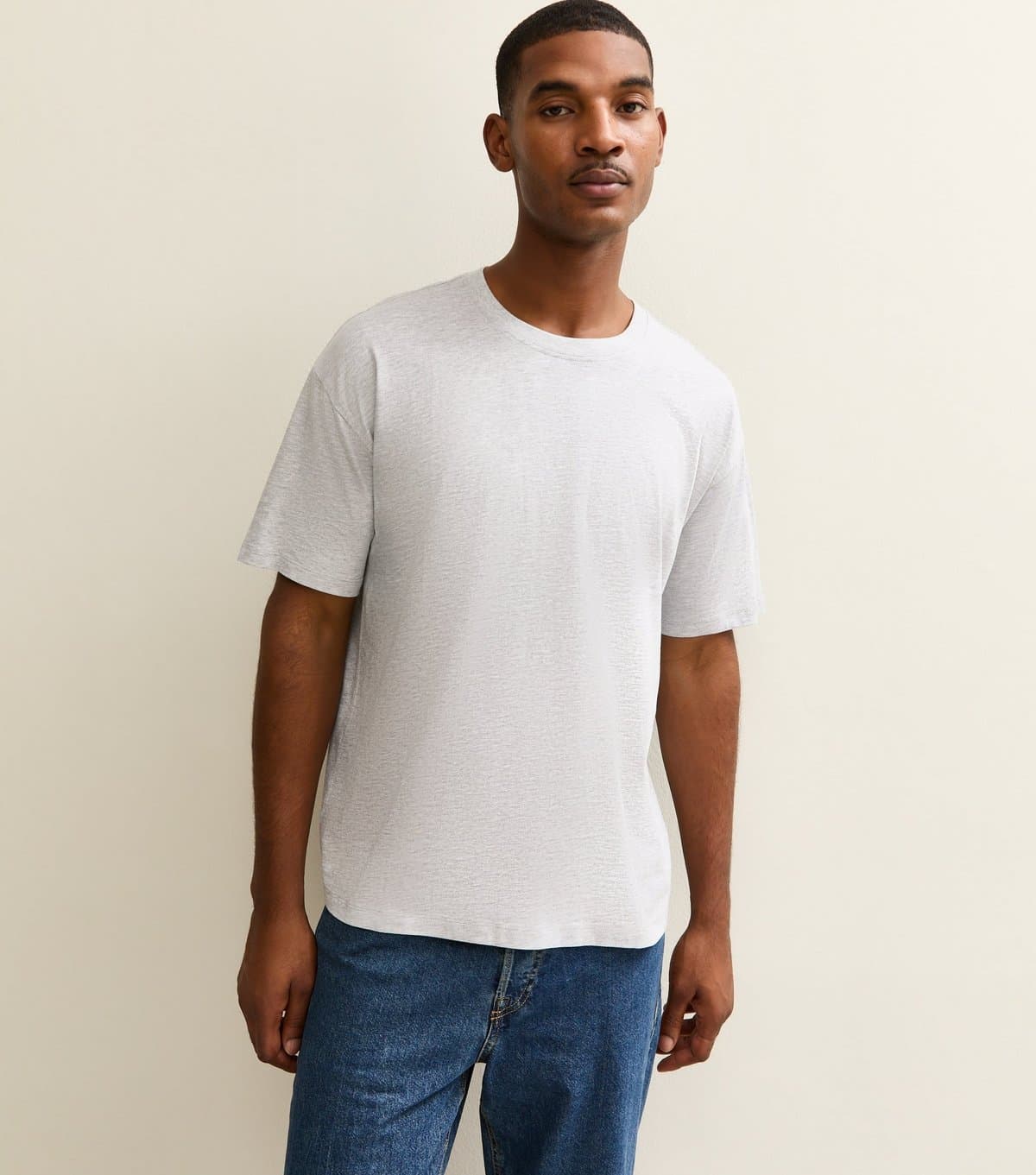 New Look Men's Grey Oversized Short Sleeve T-Shirt New Look