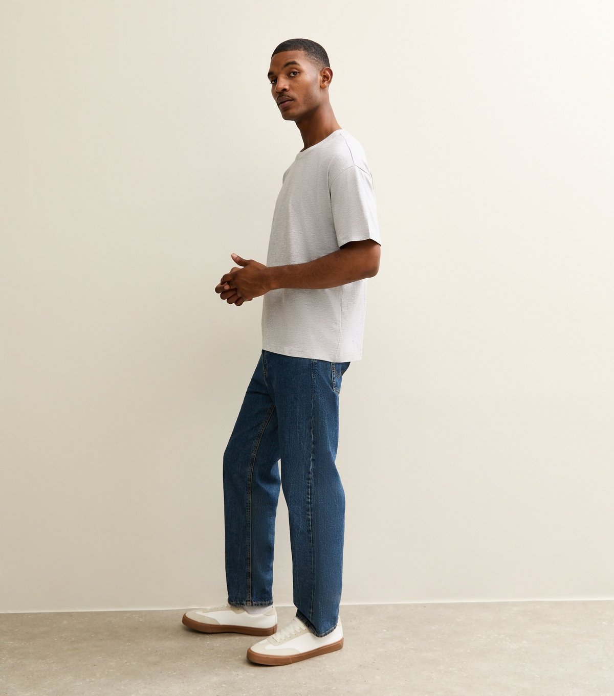 New Look Men's Grey Oversized Short Sleeve T-Shirt New Look - 3