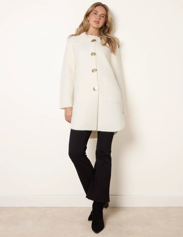 Blue Vanilla Overcoat With Classic Collar - 2
