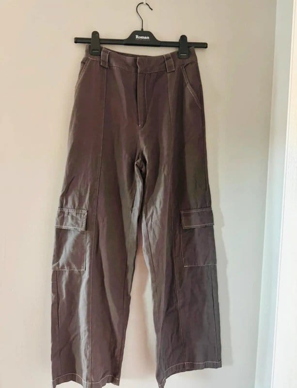 ASOS Grey Cotton Cargo Trousers