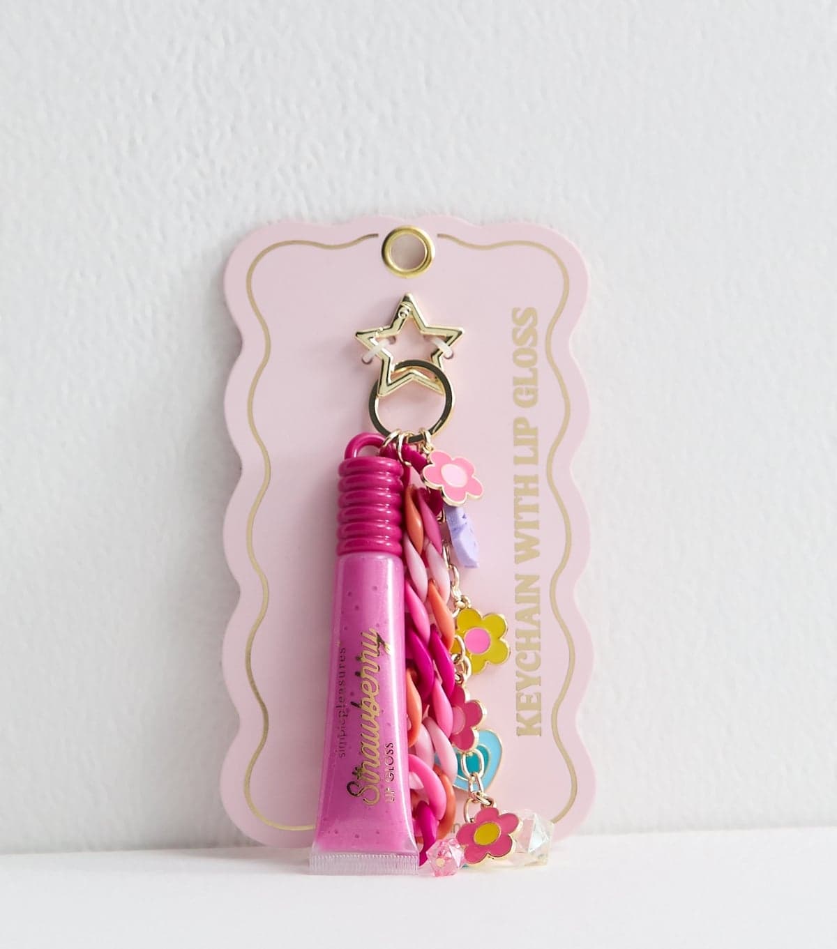 New Look Pink Chain And Lip Gloss Key Chain New Look