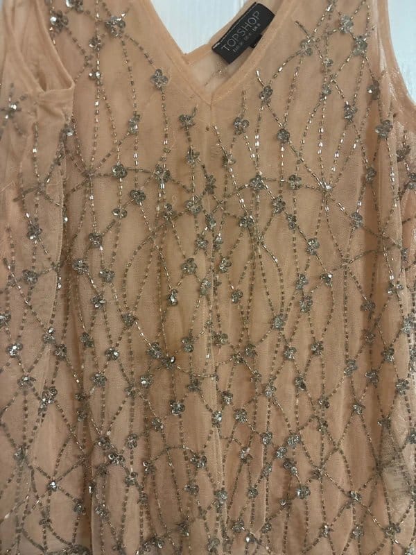 Topshop Rose Mesh Sequin Vest Top Size 8