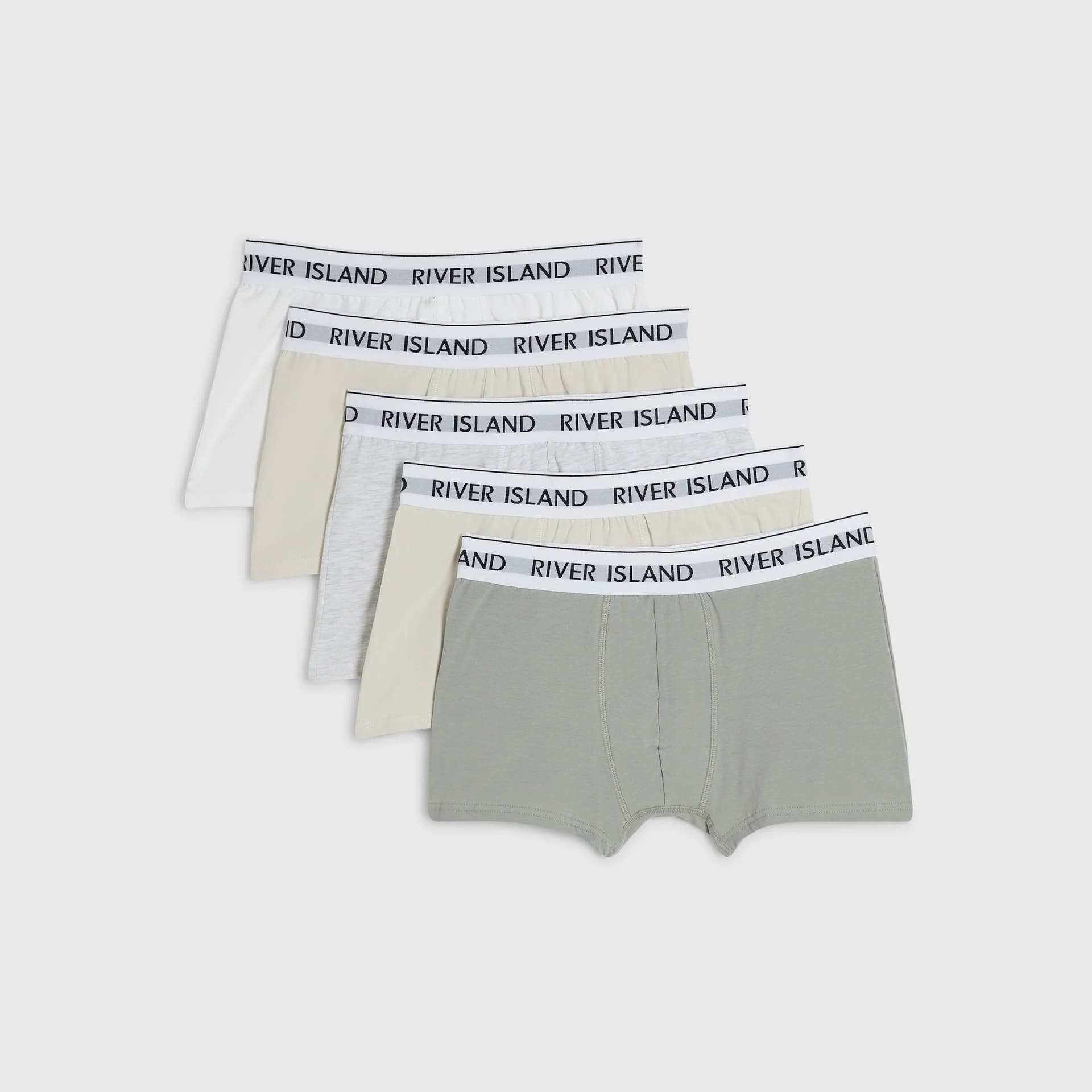 River Island Mens River Island Grey Tipped Pack Of 5 Trunks