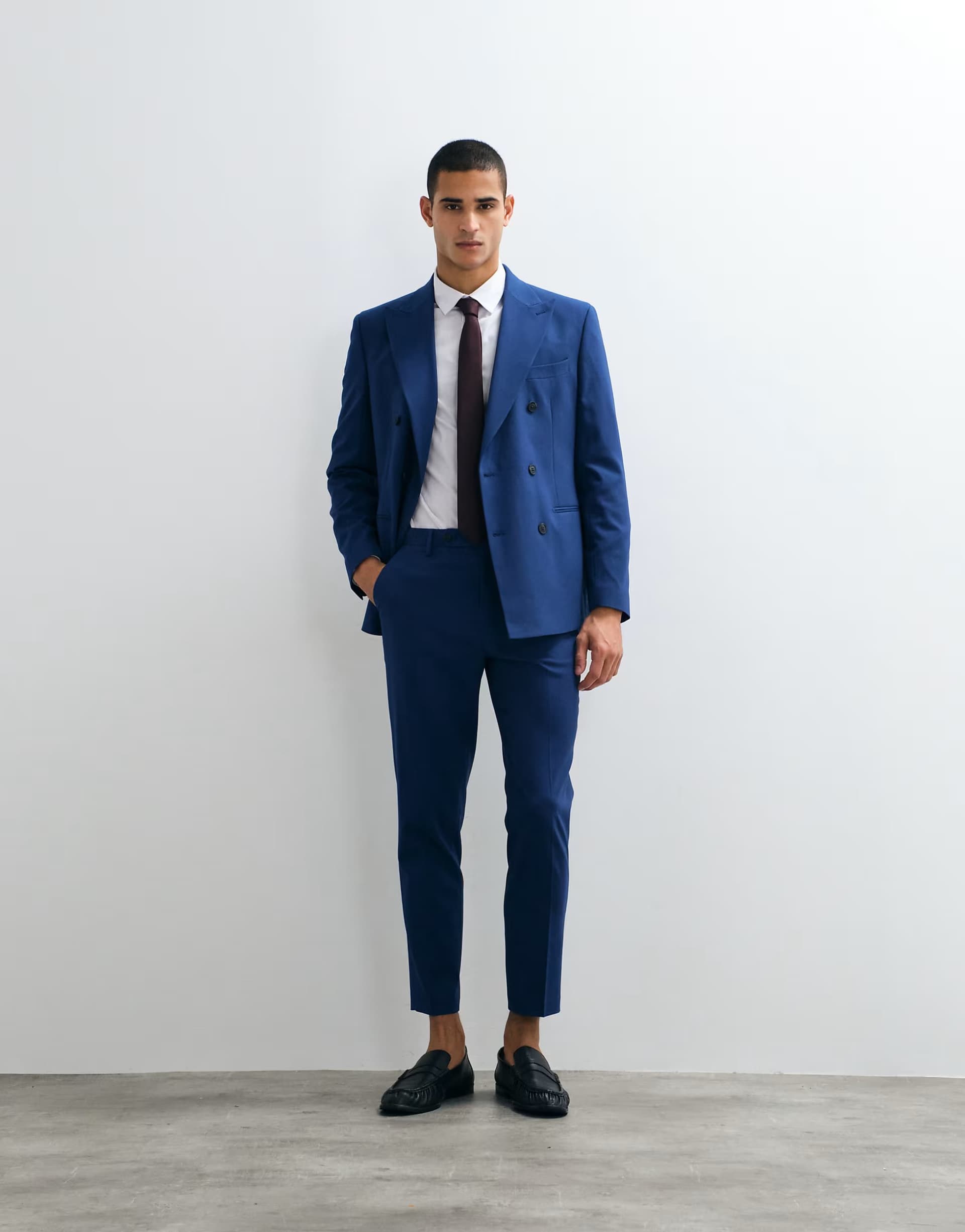 ASOS ASOS DESIGN tapered suit trousers in blue