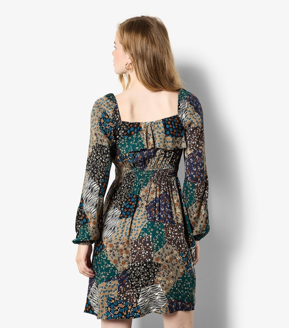 Apricot Women's Khaki Patchwork Print Dress Apricot New Look - 3