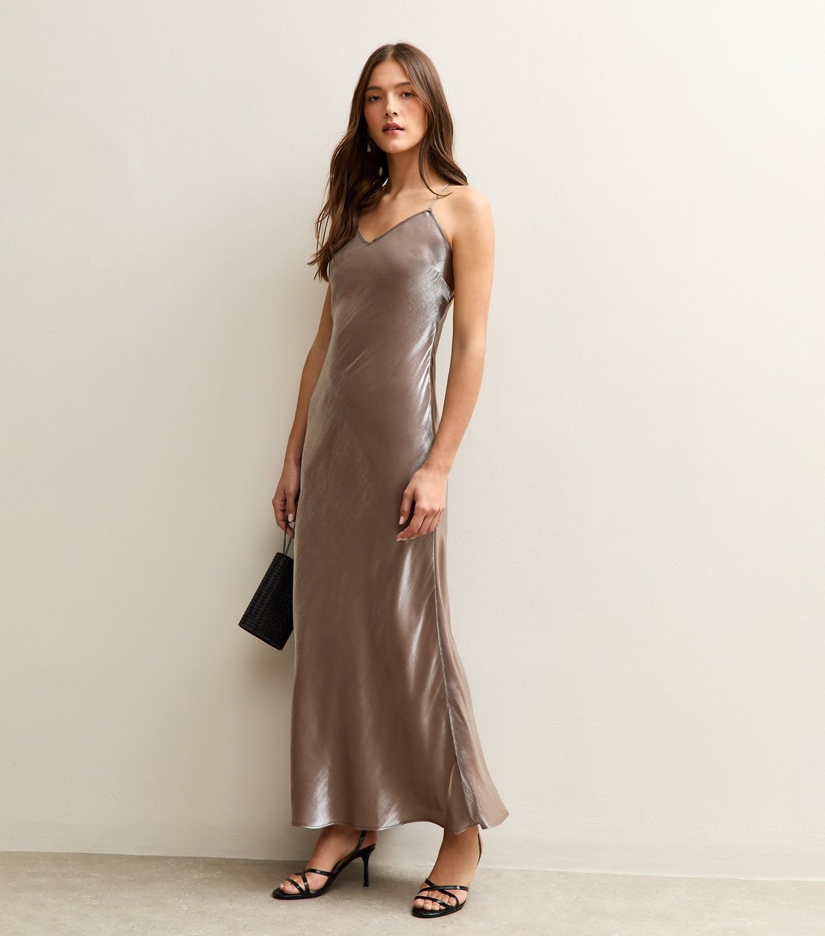 New Look Women's Brown Satin Slip Maxi Dress New Look - 3