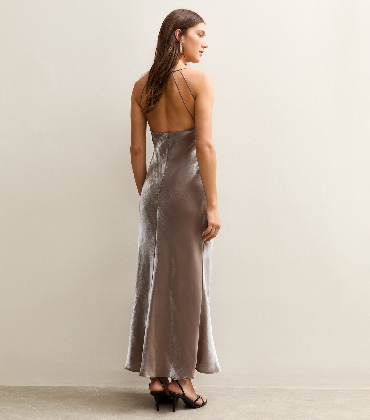 New Look Women's Brown Satin Slip Maxi Dress New Look - 4