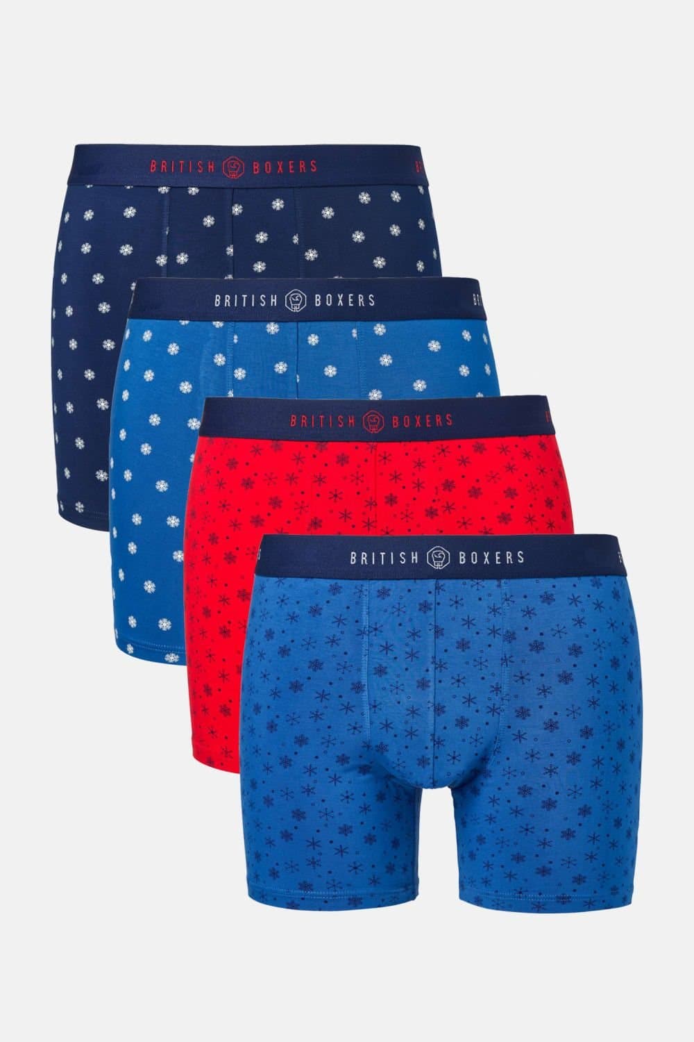 British Boxers British Boxers Men's Pack of Four "Blizzard" Bamboo Stretch Trunks