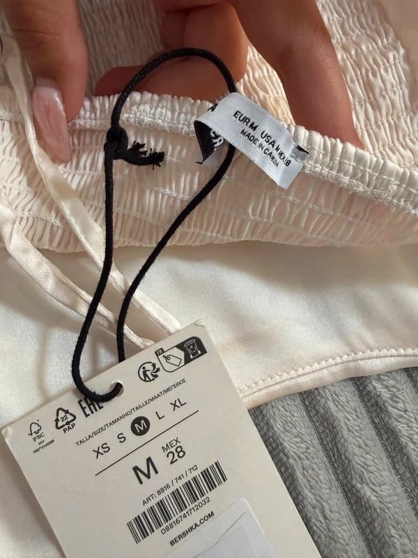 Bershka Cream Satin Corset Top
