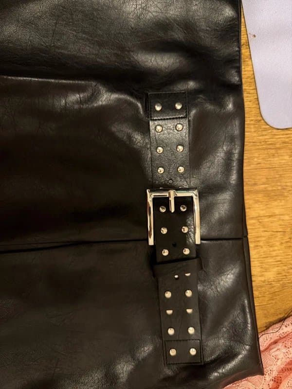 Bershka Black leather skort