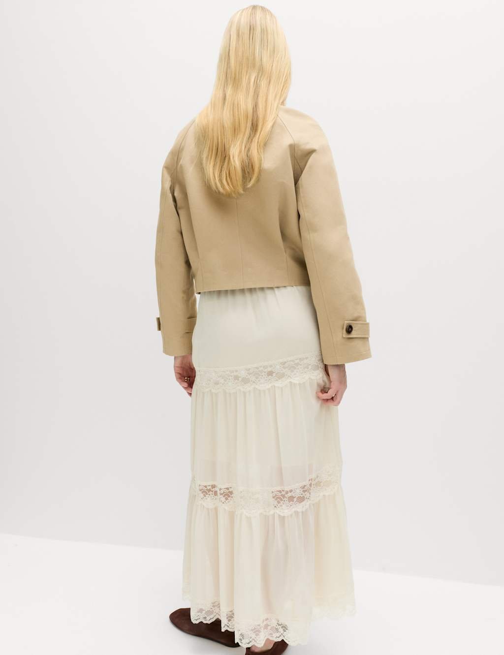 Marks & Spencer M&S Pure Cotton Cropped Utility Jacket Neutral - 4