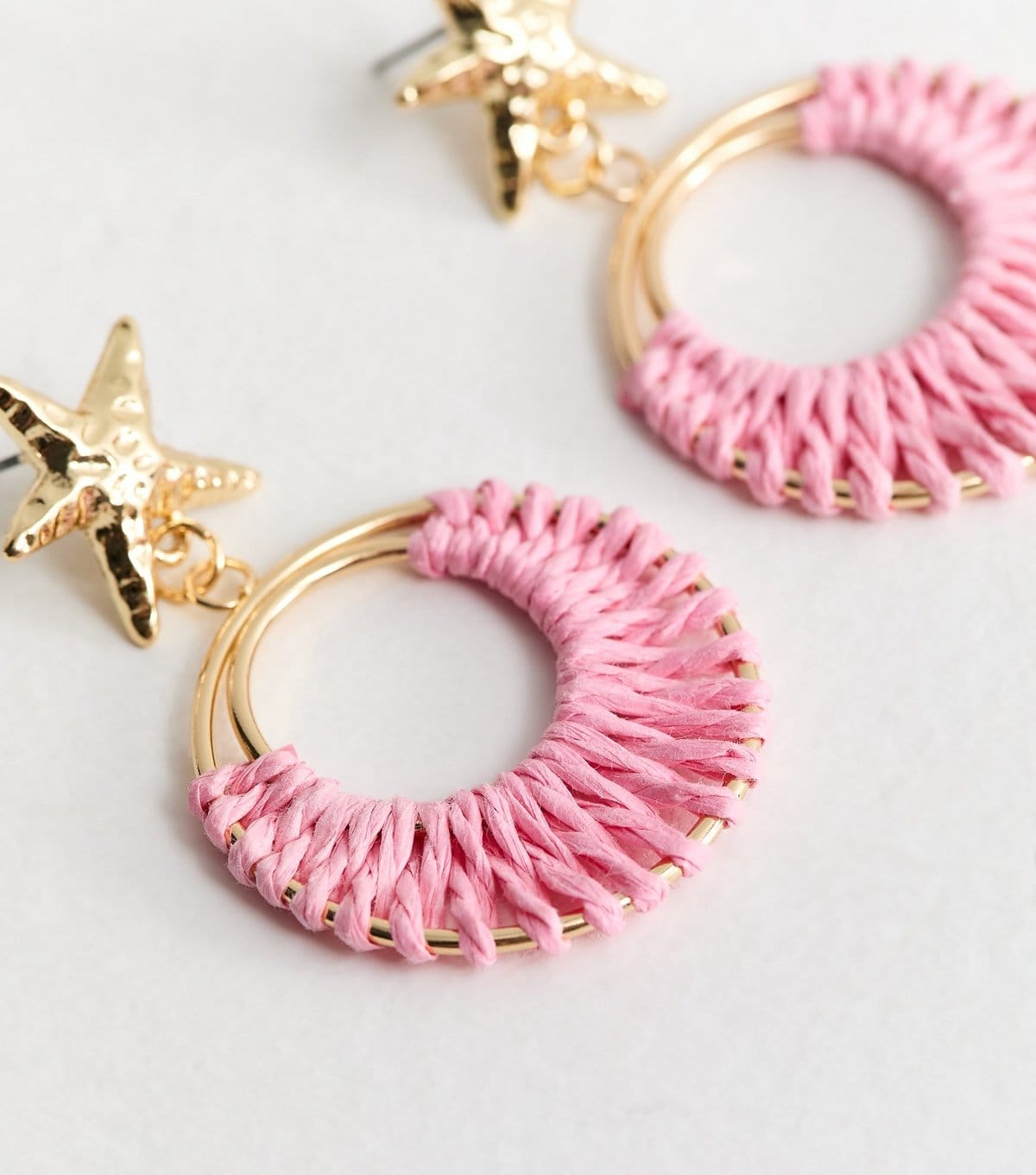 New Look Gold Tone Pink Starfish Drop Earrings New Look - 4