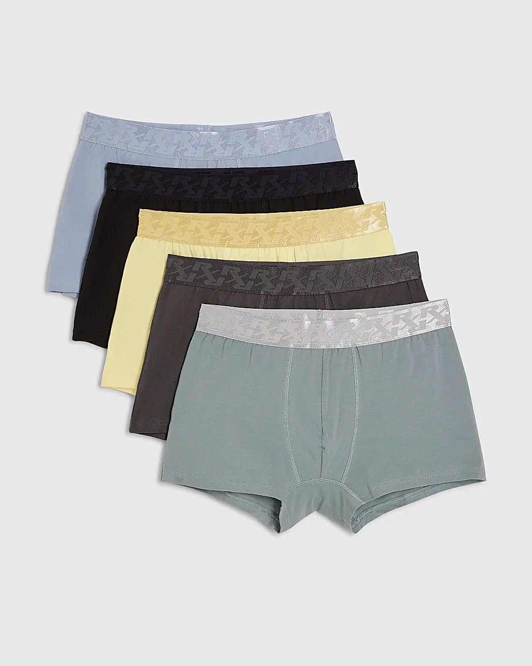 River Island Mens River Island Grey Rx Cotton Blend Pack Of 5 Trunks