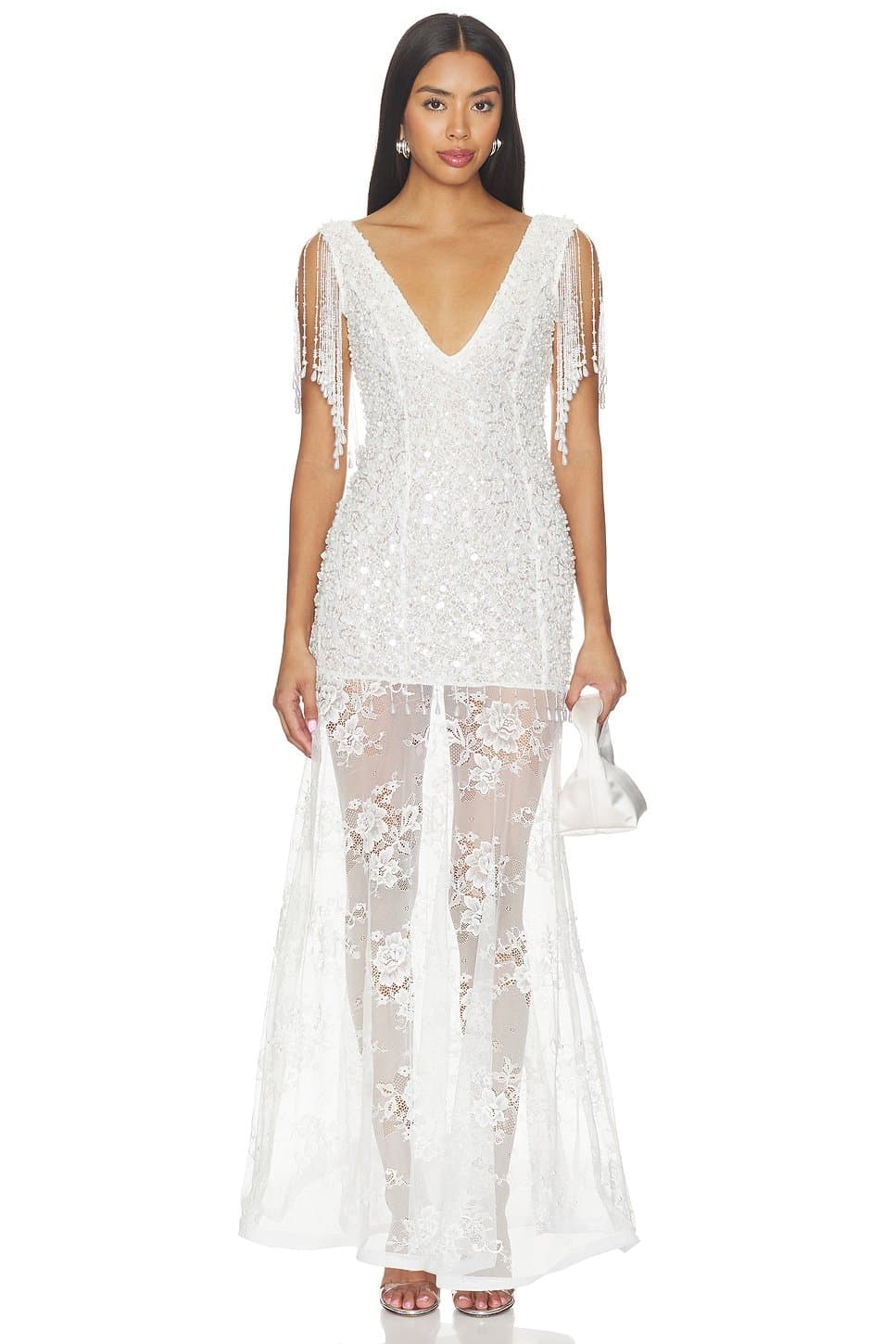 revolve Lacey White Glow Dress
