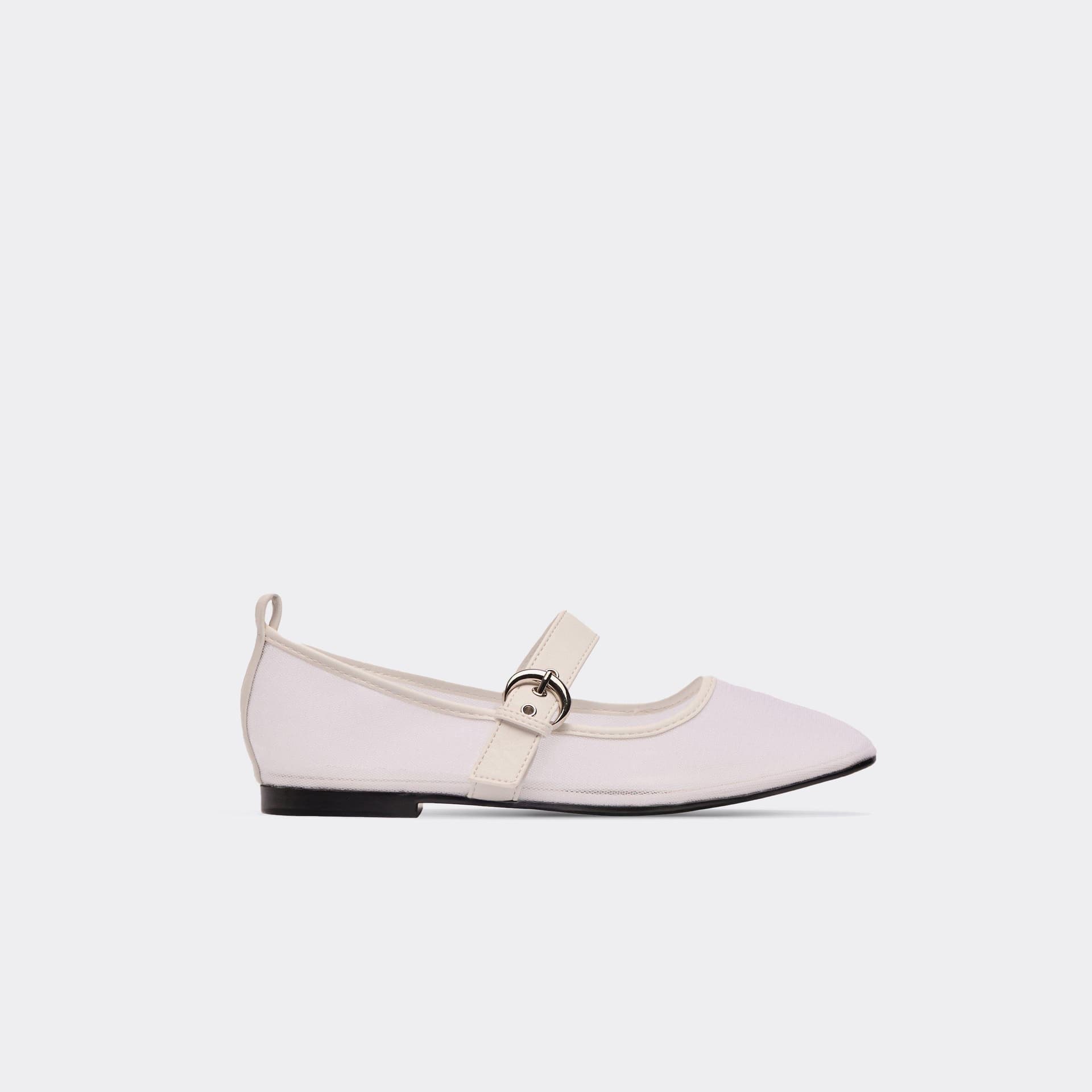 EGO EGO White Mesh Buckle Strap Ballet Pump