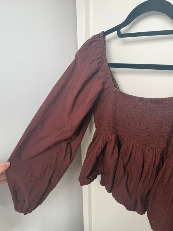 ASOS Design ASOS design boho crochet Bardot long sleeve blouse