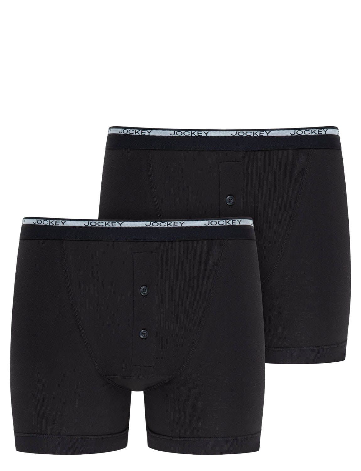 Jockey Jockey Men's Pack Of 2 Knitted Boxer in Black