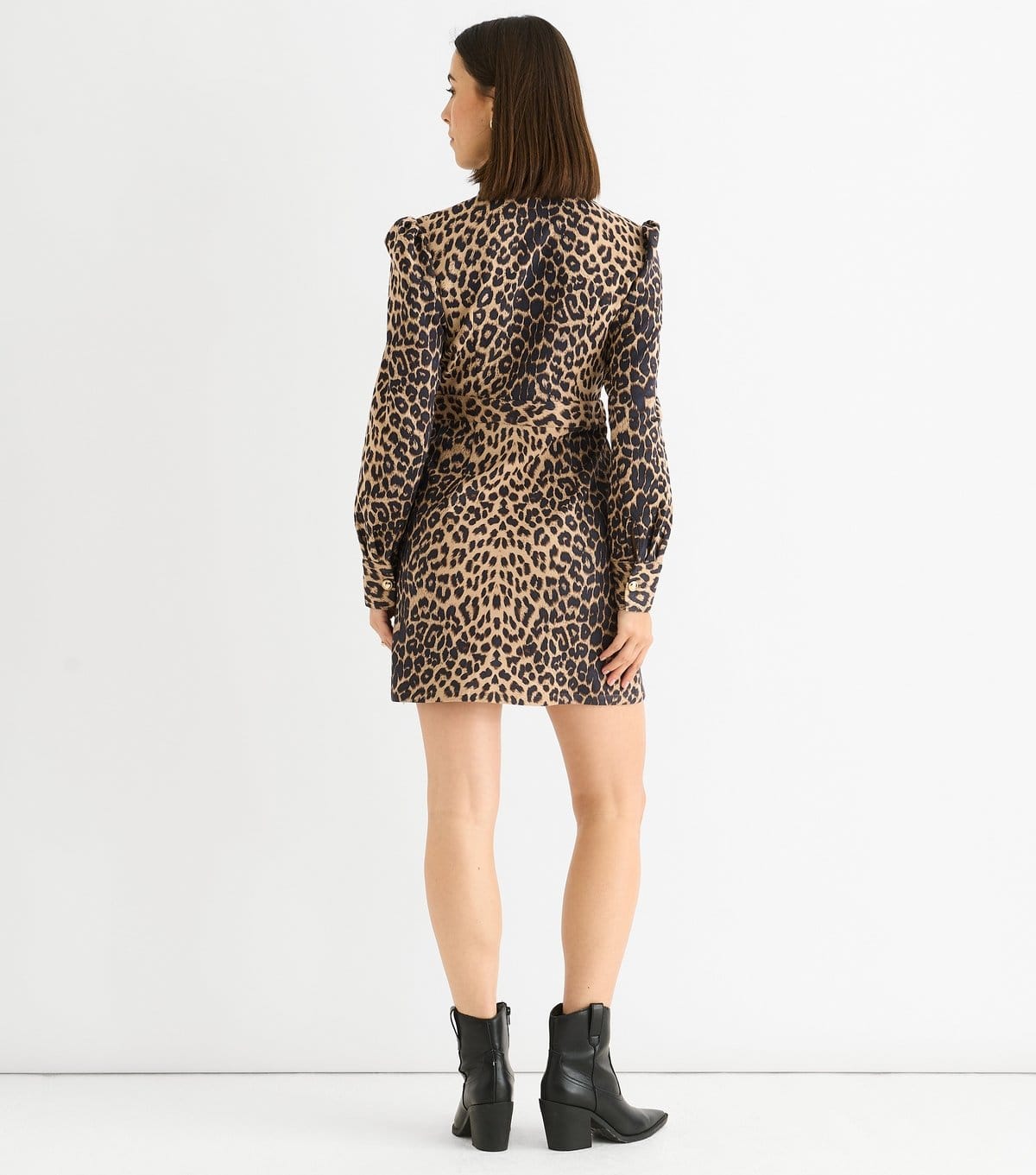 Gini London Women's Leopard Print Shirt Mini Dress Gini London New Look - 4