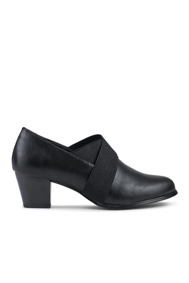 Pavers Pavers Women's Smart Elasticated Block Heel Shoes in Black - 2