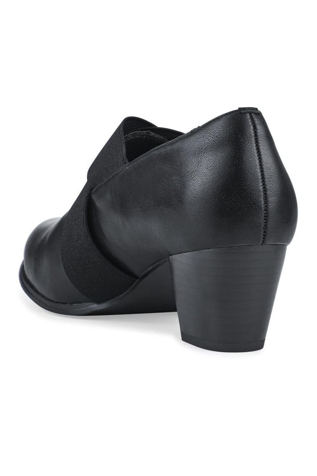 Pavers Pavers Women's Smart Elasticated Block Heel Shoes in Black - 3