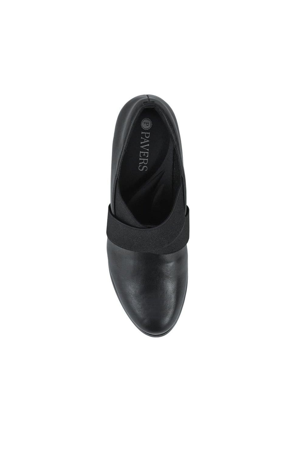 Pavers Pavers Women's Smart Elasticated Block Heel Shoes in Black - 4