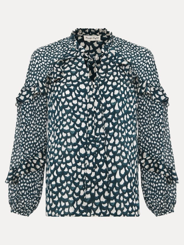 Phase Eight Phase Eight Women's Manon Frill Blouse in Teal - 2