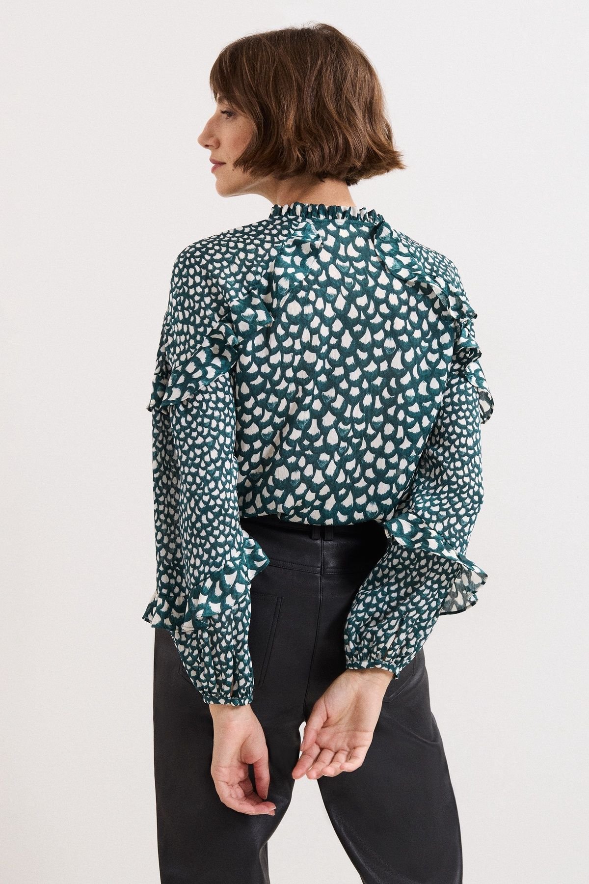 Phase Eight Phase Eight Women's Manon Frill Blouse in Teal - 4