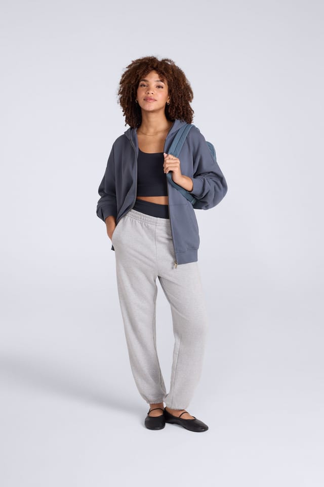 Animal Animal Women's 'Idol' Soft 100% Cotton Casual Logo Comfortable Zip Through Hoodie in Blue - 2