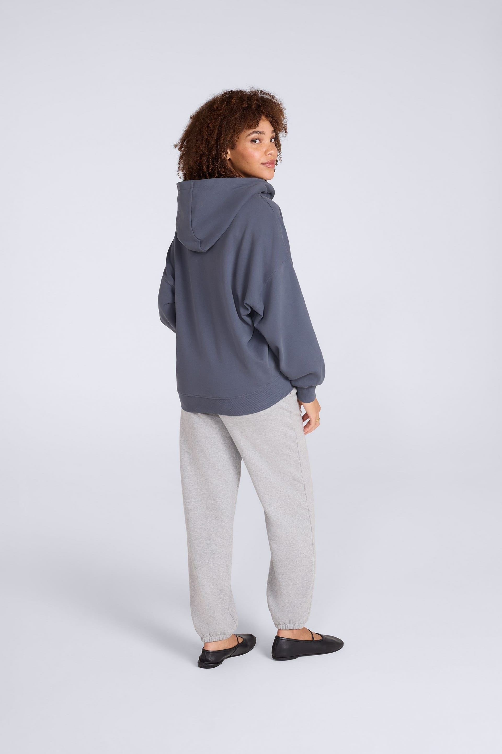 Animal Animal Women's 'Idol' Soft 100% Cotton Casual Logo Comfortable Zip Through Hoodie in Blue - 4