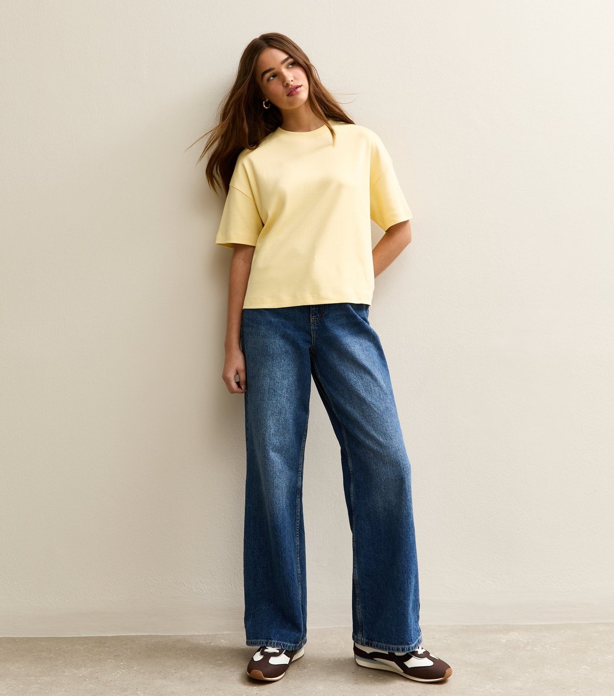 New Look Women's Premium Light Yellow Heavyweight Cotton Boxy T-Shirt New Look - 3