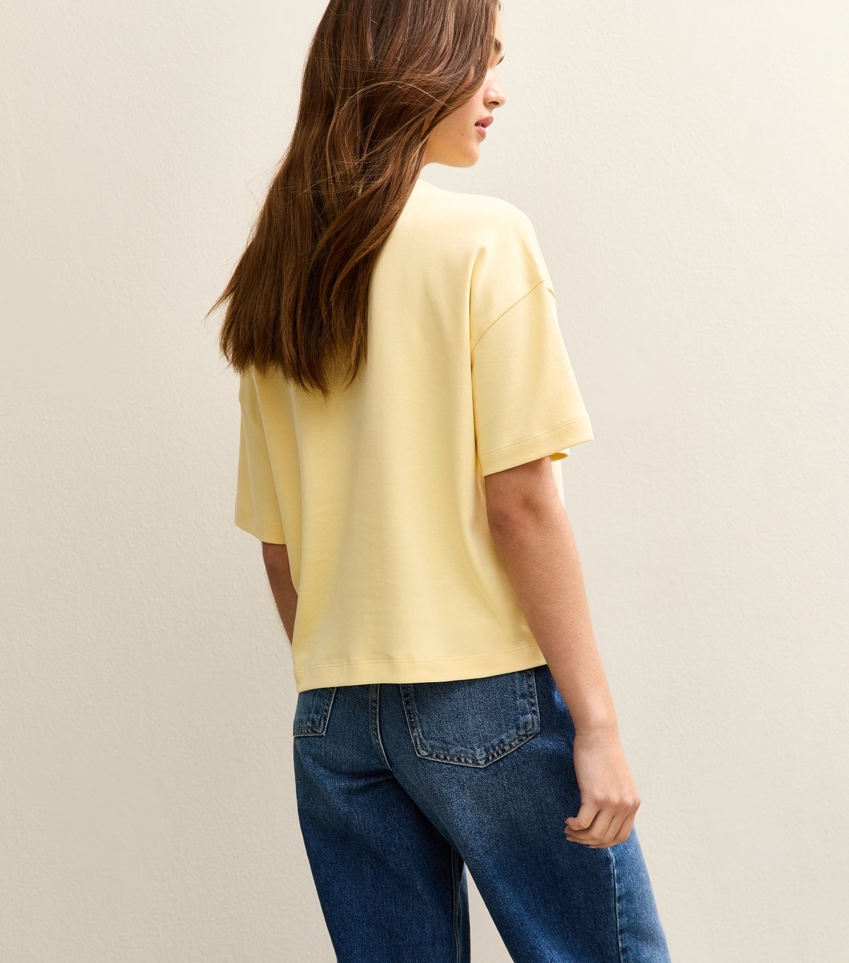 New Look Women's Premium Light Yellow Heavyweight Cotton Boxy T-Shirt New Look - 4