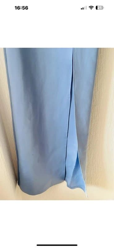 ASOS Powder Blue One Shoulder Maxi Frill Dress 10 ASOS