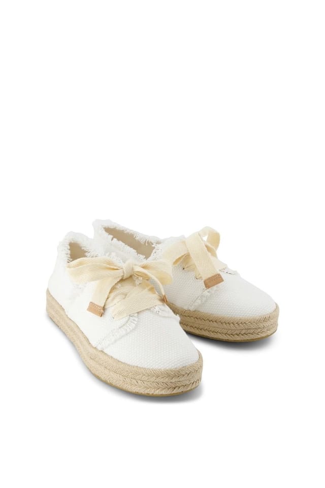 TOMS TOMS Women's Carolina Lace Up Espadrille in White - 3