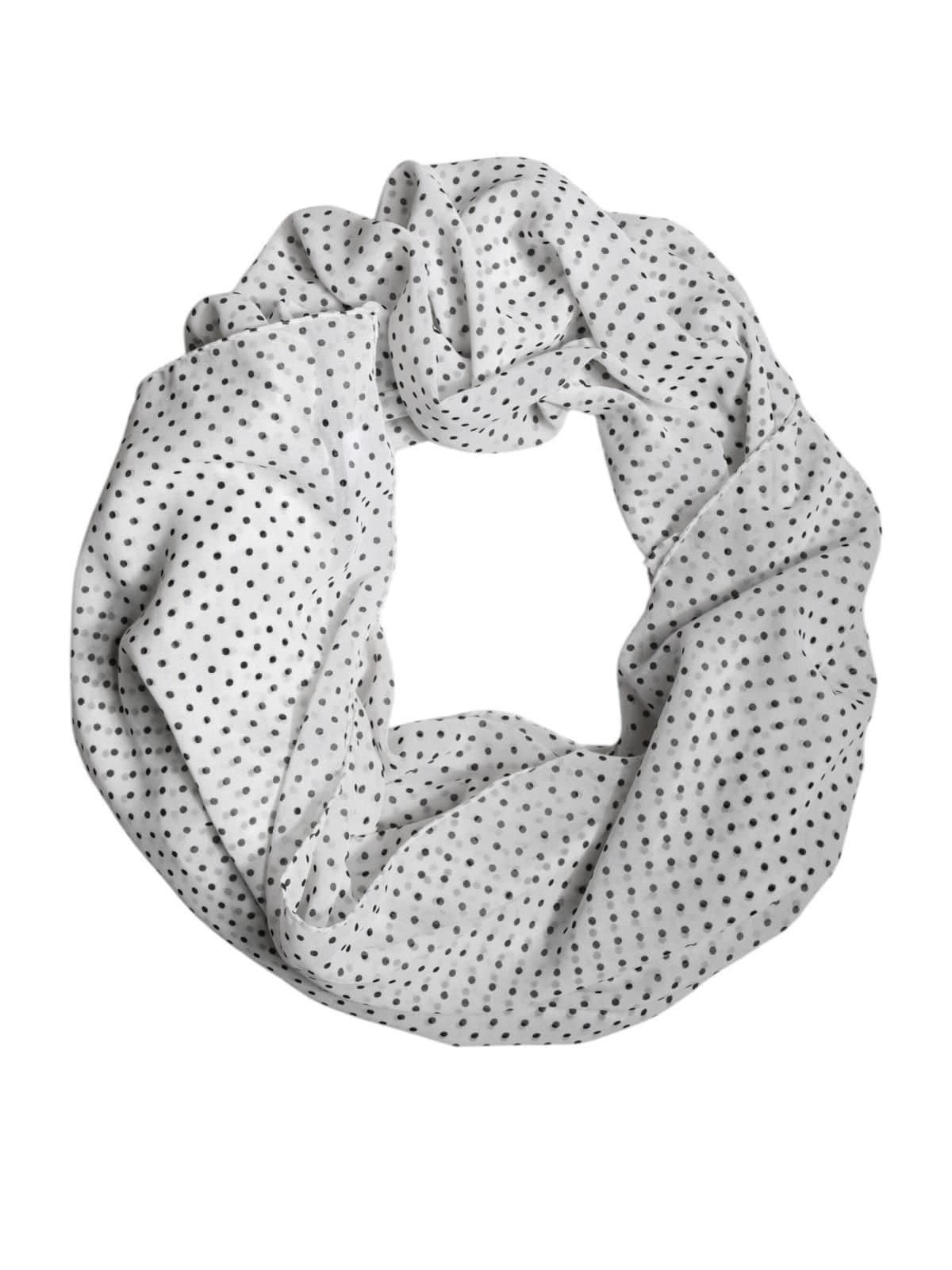 Dolce & Gabbana Dolce & Gabbana White Polka Dots Polyester Wrap Scarf