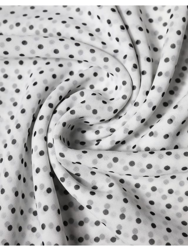 Dolce & Gabbana Dolce & Gabbana Women's White Polka Dots Polyester Wrap Shawl Scarf - 3