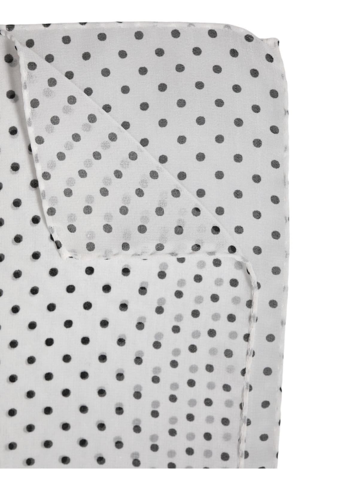 Dolce & Gabbana Dolce & Gabbana Women's White Polka Dots Polyester Wrap Shawl Scarf - 4