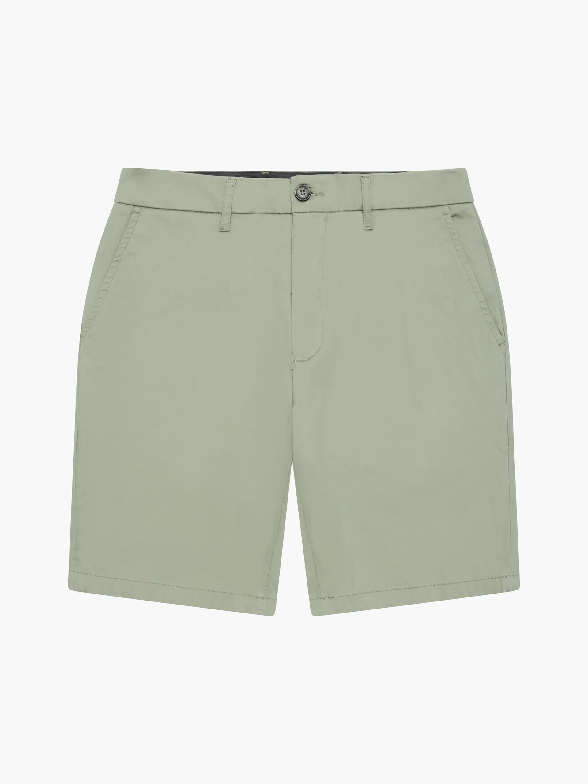 French Connection Cotton Stretch Chino Shorts Sage Green