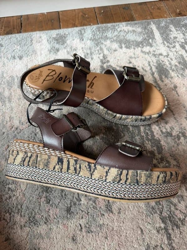 Blowfish Malibu Blowfish Malibu dark brown wedge sandals. Brand new. Size 8