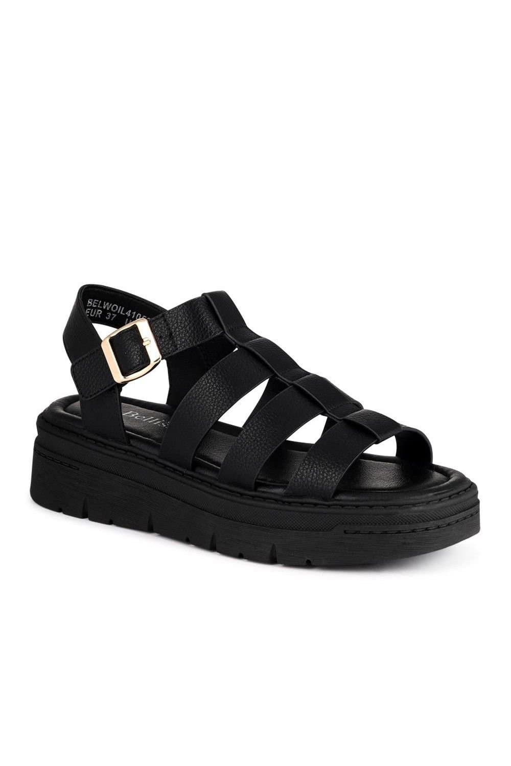 Bellissimo Bellissimo Black Chunky Buckle-Fasten Sandals