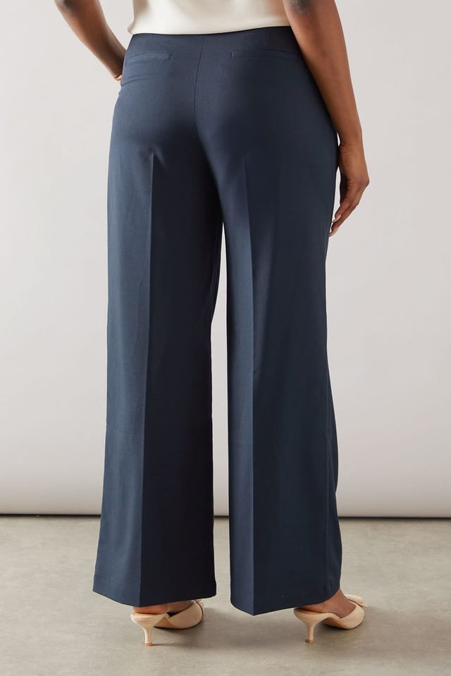 Wallis Wallis Women's Wide Leg Pleat Detail Trouser in Navy - 3