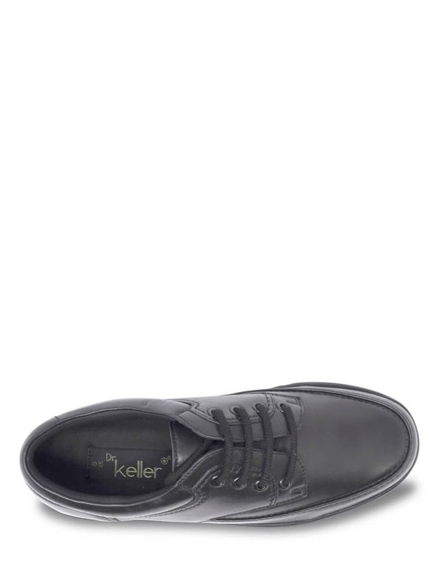 Dr Keller Dr Keller Men's Wide Fit Leather Shoe in Black - 3